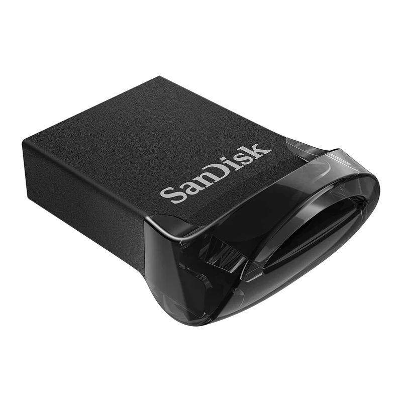 SanDisk Ultra Fit, tiny black plug-and-stay USB-A flash drive